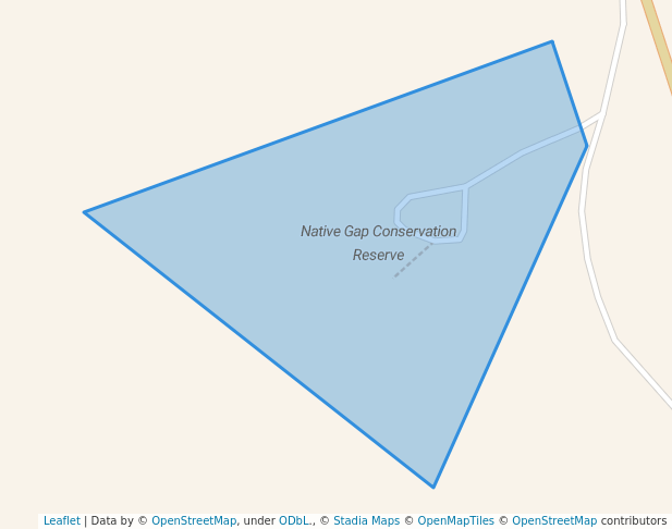 walking in Native Gap Conservation Reserve map in Anmatjere