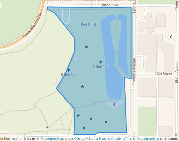 walking in Shiloh Park map in Zion