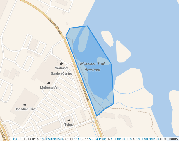 walking in Millenium Trail riverfront map in Whitehorse