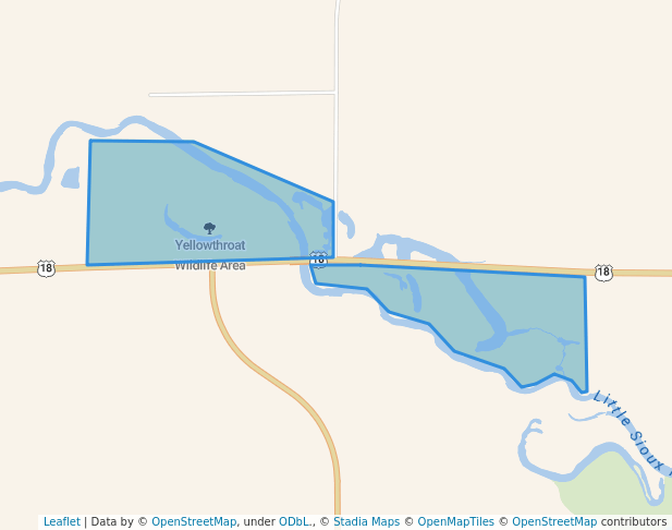 walking in Yellowthroat Wildlife Area map in Spencer