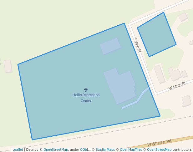 walking in Hollis Recreation Center map in Mapleton