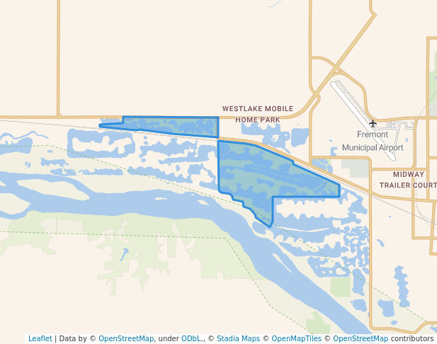 walking in Fremont Lakes State Recreation Area map in Inglewood