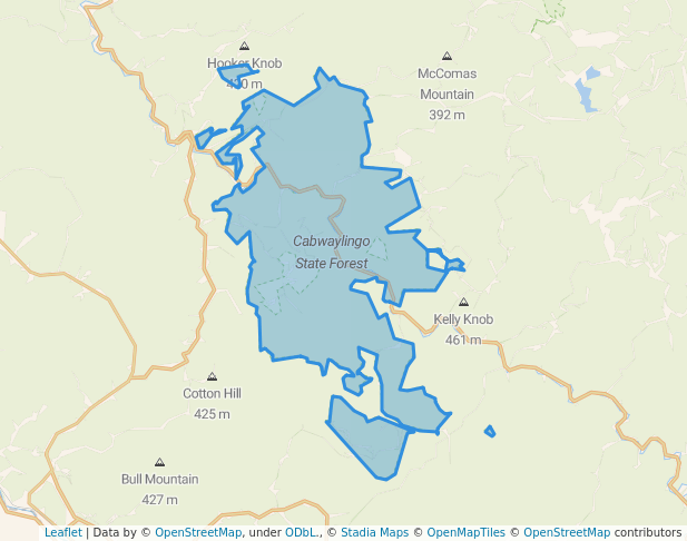 walking in Cabwaylingo State Forest map in Wilsondale