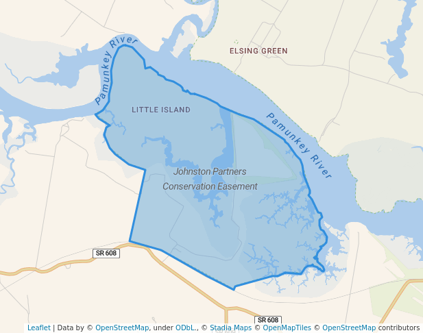 walking in Johnston Partners Conservation Easement map in New Kent
