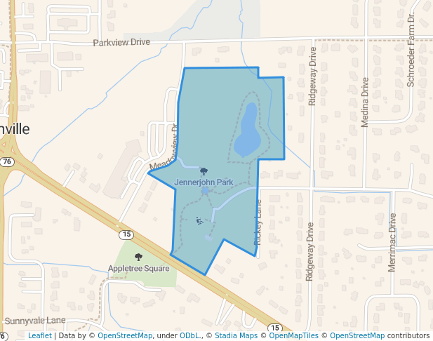 walking in Jennerjohn Park map in Greenville