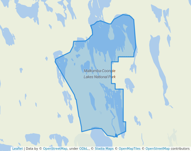 walking in Malkumba-Coongie Lakes National Park map in Innamincka