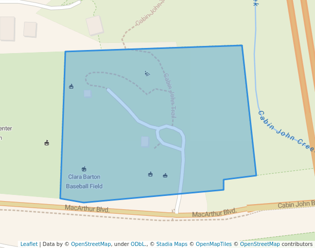 walking in Cabin John Local Park map in Cabin John