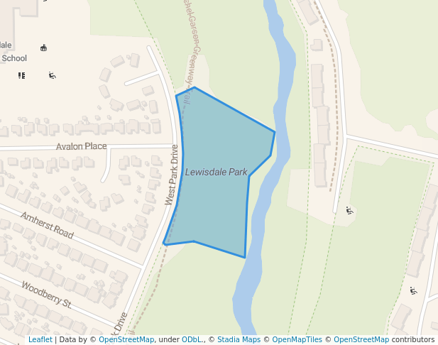 walking in Lewisdale Park map in Chillum