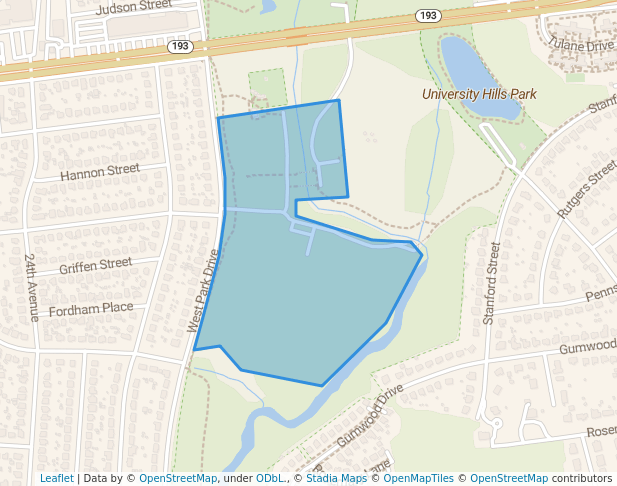 walking in Lane Manor Park map in Chillum