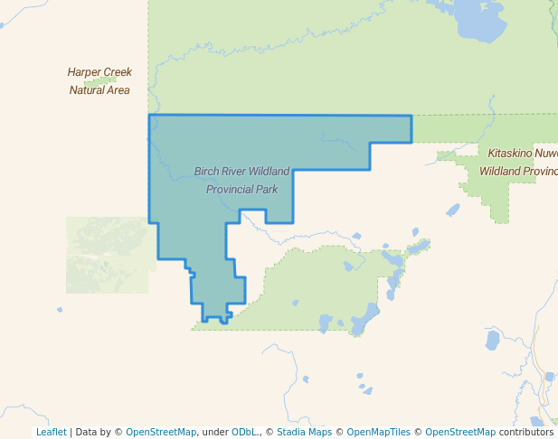 walking in Birch River Wildland Provincial Park map in Fort McKay