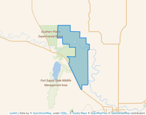 walking in Hal and Fern Cooper Wildlife Management Area map in Woodward