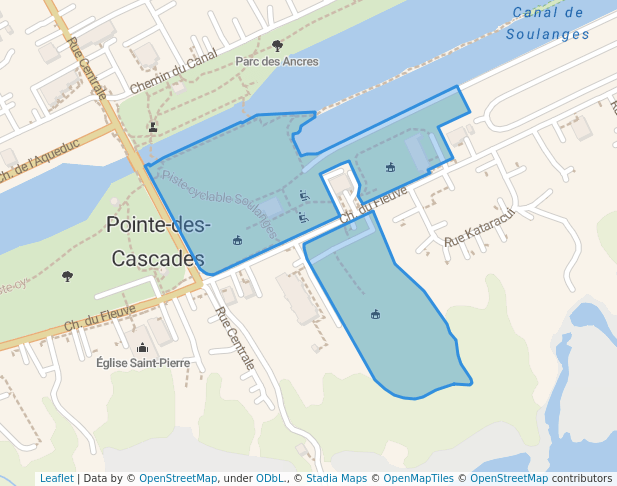 walking in Parc Saint-Pierre map in Rigaud