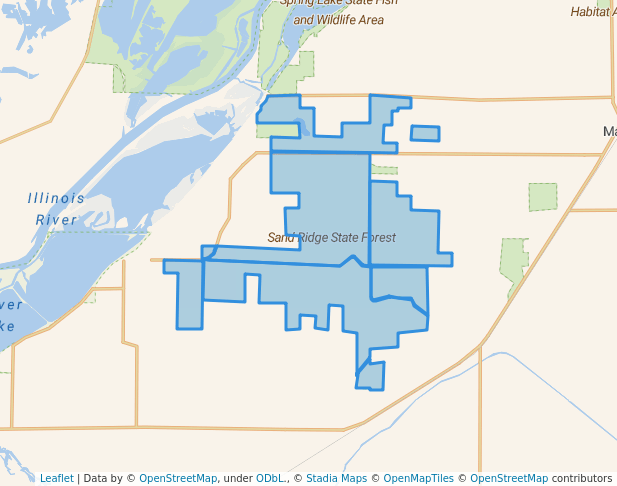 walking in Sand Ridge State Forest map in Topeka