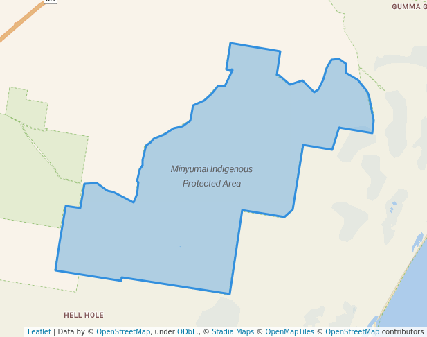walking in Minyumai Indigenous Protected Area map in Esk