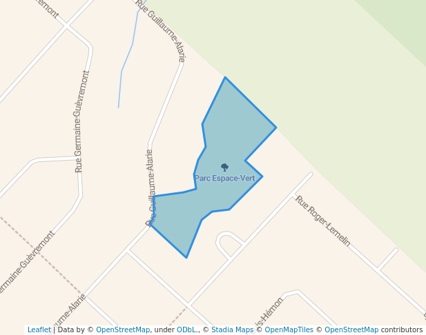 walking in Parc Espace-Vert map in Oka