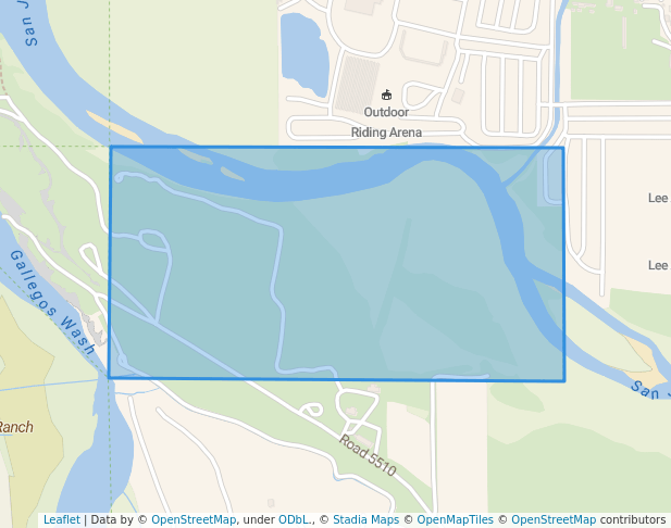 walking in Gallegos (River Tracts) map in Bloomfield