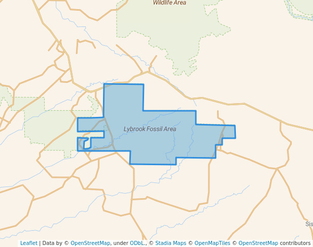 walking in Lybrook Fossil Area map in Nageezi