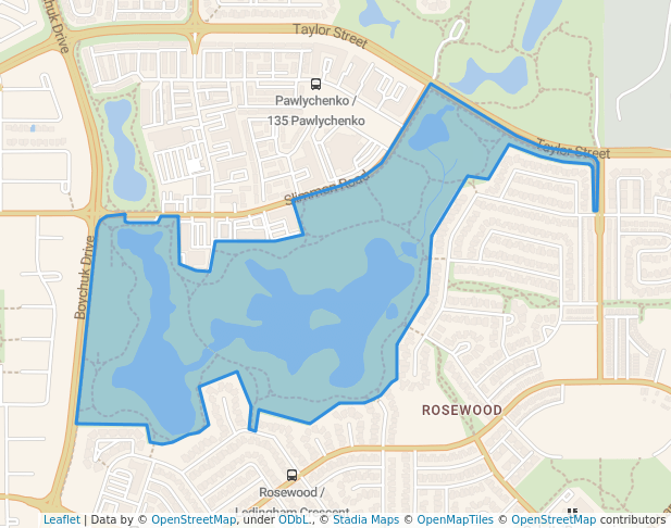 walking in Hyde Park map in Saskatoon