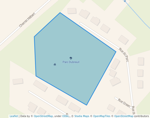 walking in Parc Dubreuil map in Ascot Corner