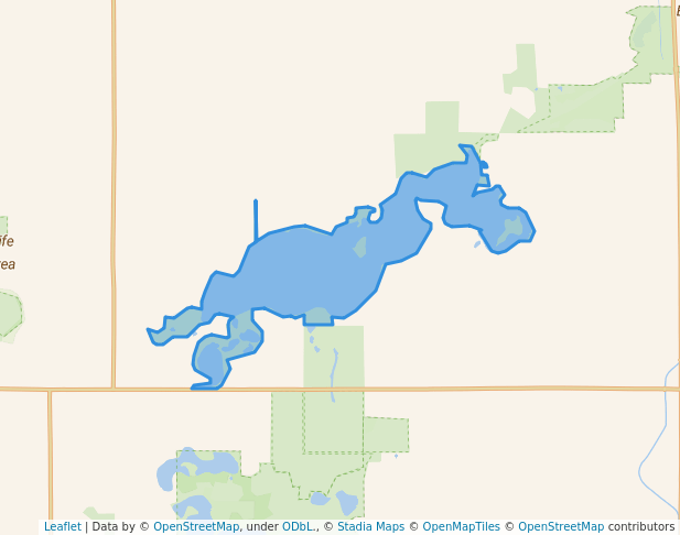 walking in West Swan Lake Wildlife Management Area map in Gruver