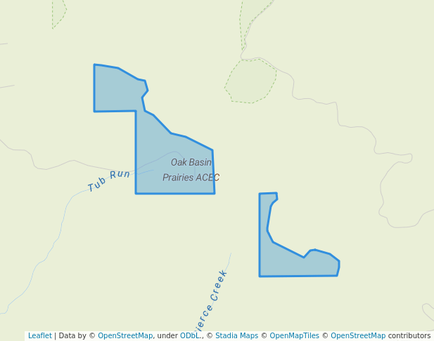 walking in Oak Basin Prairies ACEC map in Brownsville