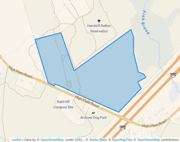 walking in Virginia Hammond Reservation map in Andover