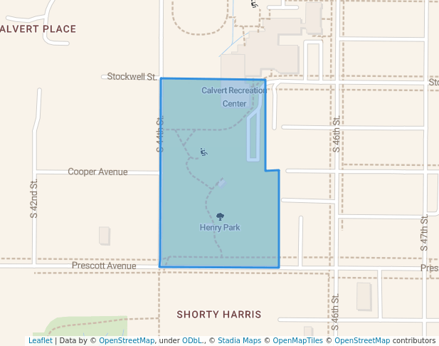 walking in Henry Park map in Lincoln