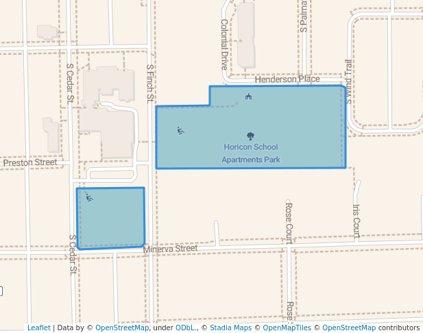 walking in Horicon School Apartments Park map in Horicon