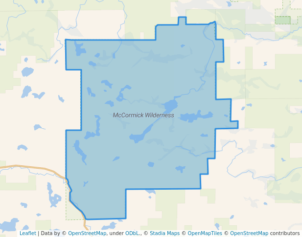 walking in McCormick Wilderness map in Michigamme Township