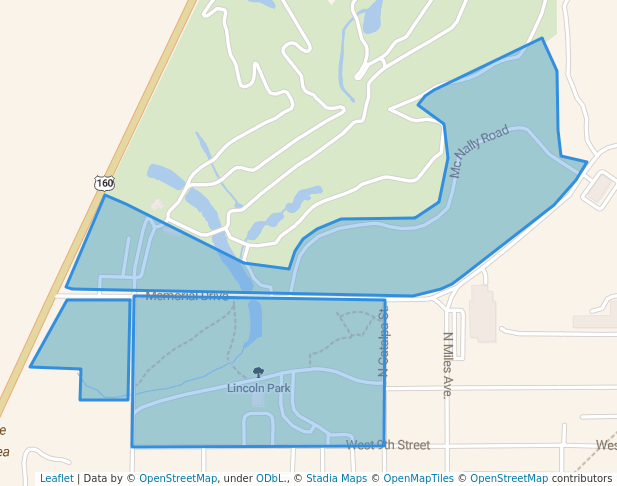 walking in Lincoln Park map in Radley