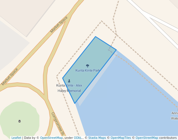 walking in Kunta Kinte Park map in Cape Saint Claire