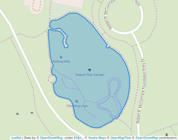 walking in Nature Play Garden map in Highland Park