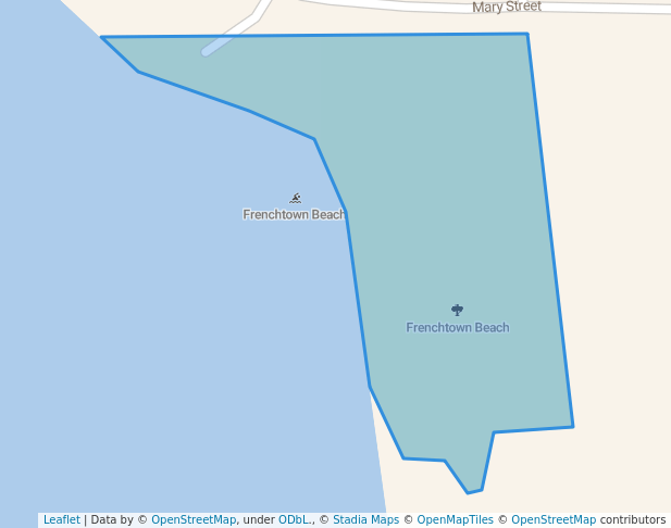 walking in Frenchtown Beach map in Tomahawk