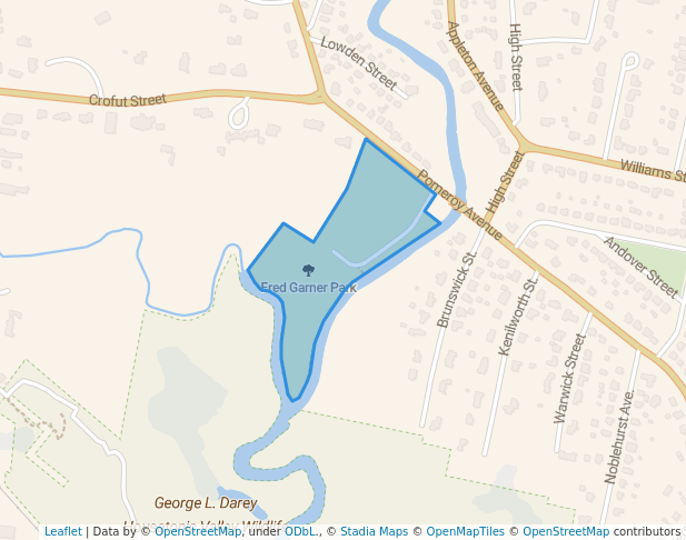 walking in Fred Garner Park map in Pittsfield