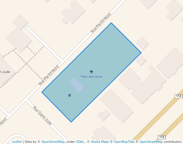 walking in Parc des Amis map in Magog