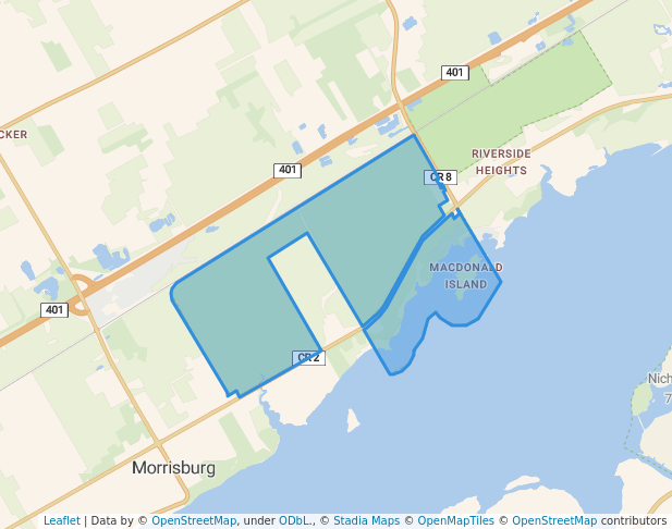 walking in DuPont Provincial Park map in Morrisburg