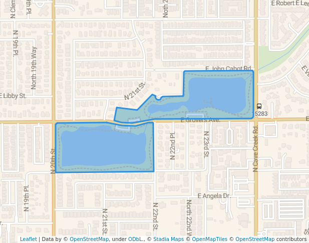 walking in Grovers Basin Park map in Phoenix