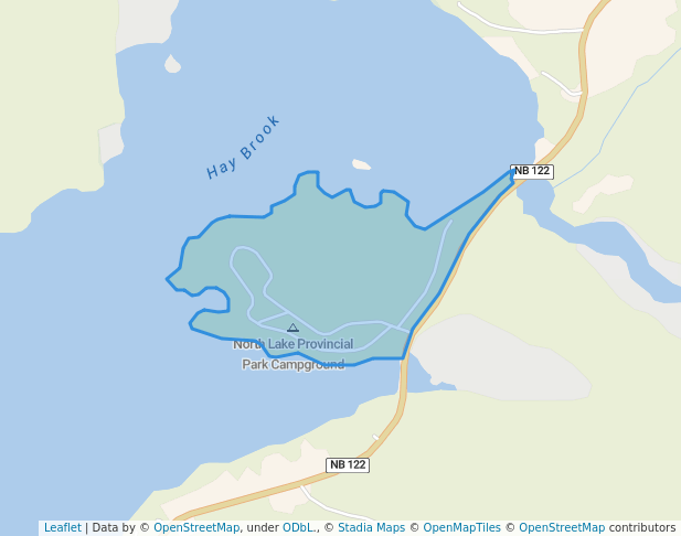 walking in North Lake Provincial Park map in Eel River Lake