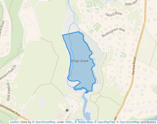 walking in Kings Grant map in Mashpee