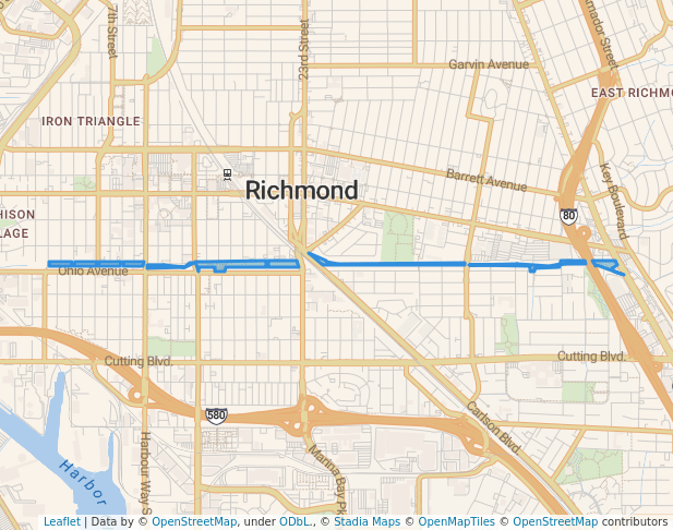 walking in Richmond Greenway map in Richmond