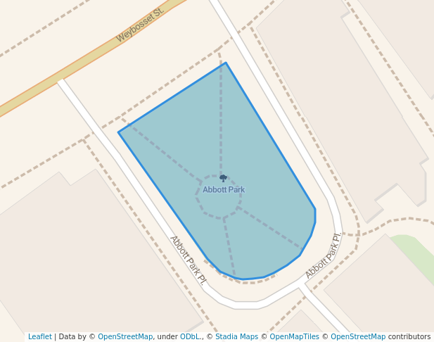 walking in Abbott Park map in Providence