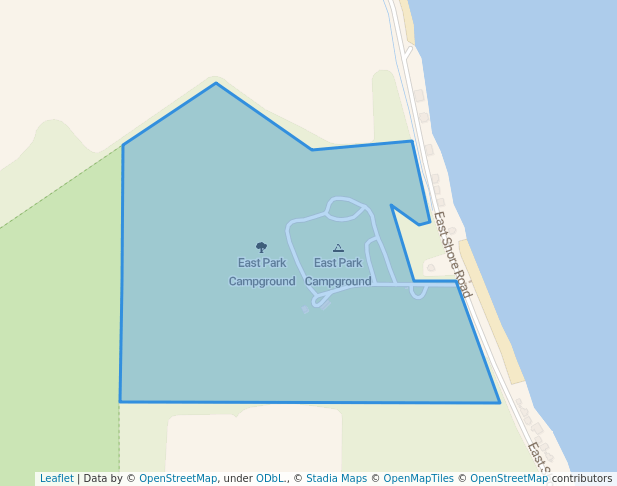 walking in East Park Campground map in Pelee Island