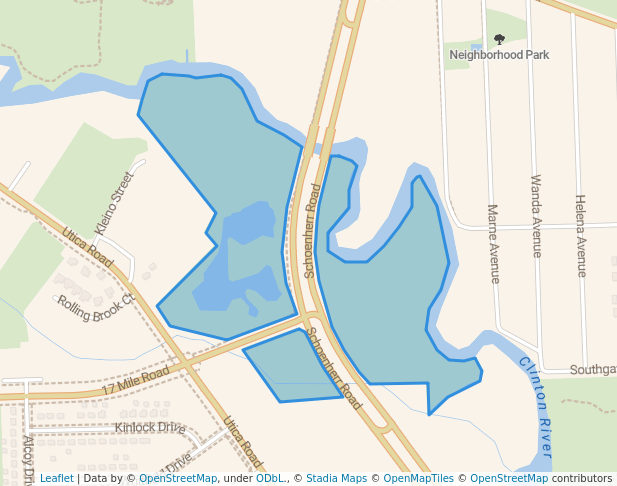 walking in Clinton River Park South map in Sterling Heights