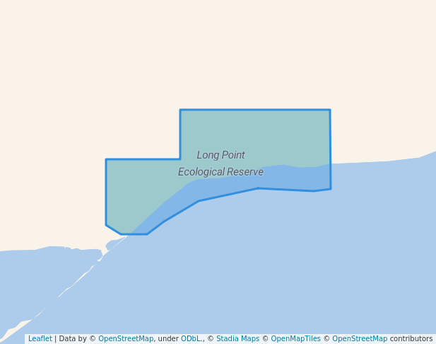 walking in Long Point Ecological Reserve map in KOOSTATAK