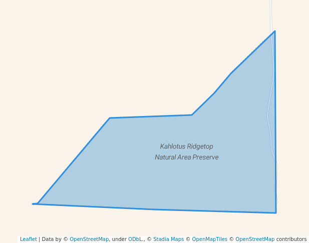 walking in Kahlotus Ridgetop Natural Area Preserve map in Lind