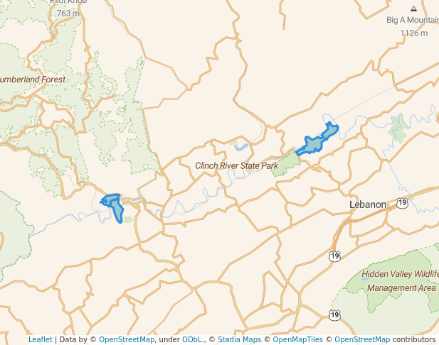 Clinch River State Park in Castlewood | Map and Routes