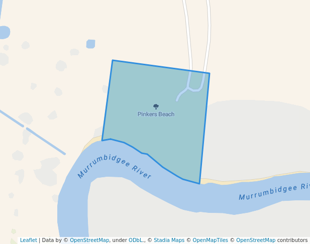 walking in Pinkers Beach map in Hay