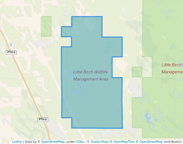 walking in Little Birch Wildlife Management Area map in KOOSTATAK