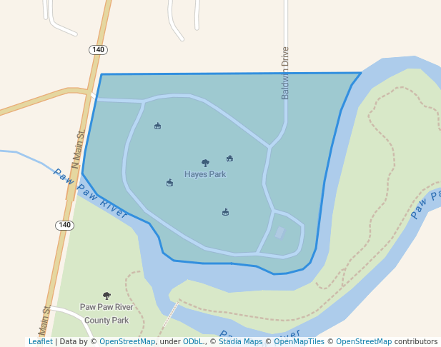 walking in Hayes Park map in Watervliet