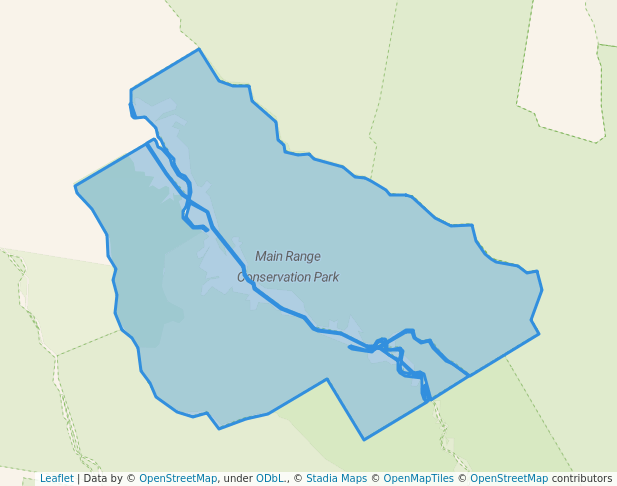 walking in Main Range Conservation Park map in Adare